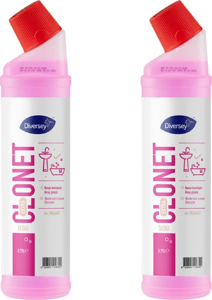  Diversey Taskı Clonet Extra - Banyo Temizleyici ve Kireç Çözücü 750ML 2 Li