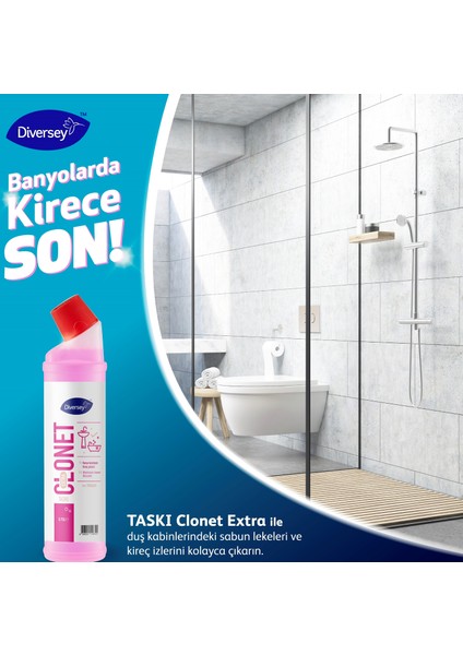  Diversey Taskı Clonet Extra - Banyo Temizleyici ve Kireç Çözücü 750ML 2 Li