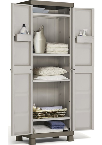 Nette Kaçmaz 5 Zeminli Mutfak Banyo Balkon Bahçe Malzeme Dolabı Plastik Dolap Kiler 65X45X182 cm