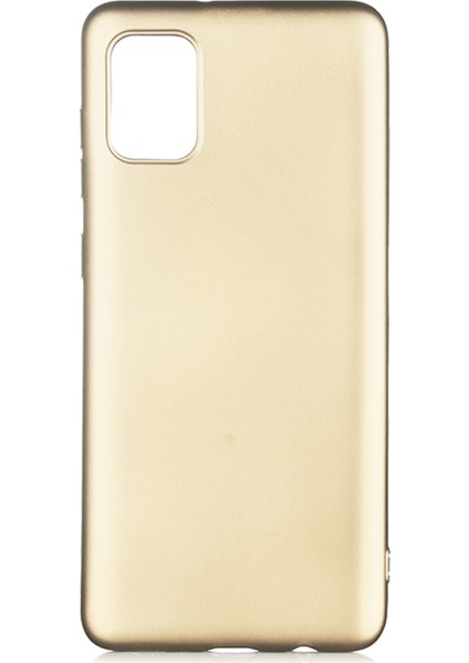 Samsung Galaxy A02S Uyumlu Kılıf Matte Yumuşak Flexi Silikon Gold Renk Vprm