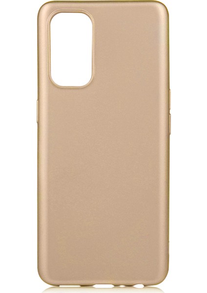 Oppo Reno 5 Uyumlu Kılıf Matte Yumuşak Flexi Silikon Gold Renk Vprm