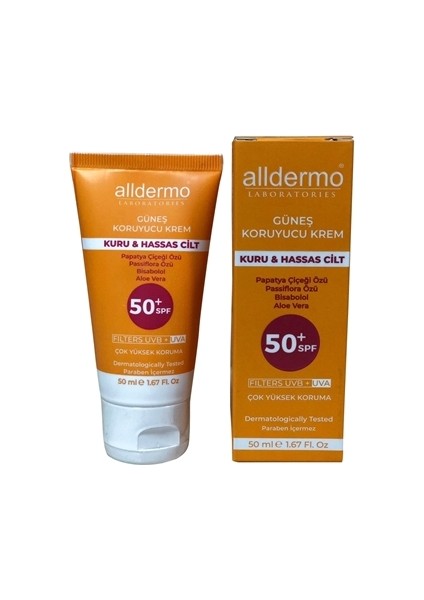 Spf 50+ Kuru Hassas Cilt Krem 50 ml Tüp