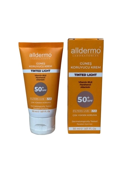 Spf 50+ Tinded Light Güneş Koruyucu Krem 50 ml Tüp