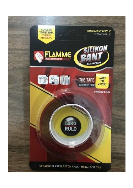 Silikonlu Çift Taraflı Bant 19MM 2 M fiyatları