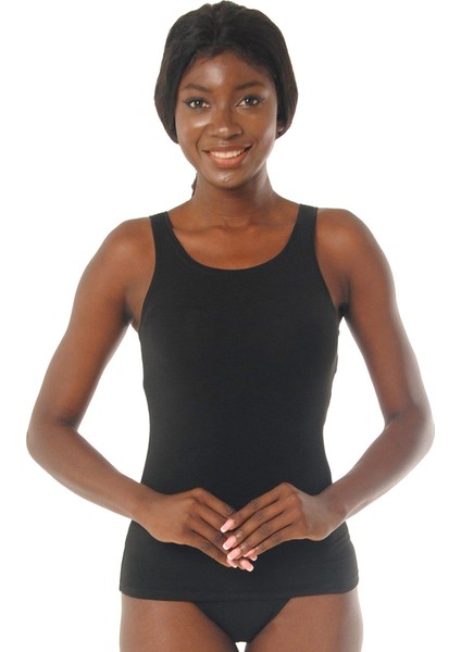 Kadın Modal ve Pamuk Kalın Askılı Atlet-Siyah fiyatları