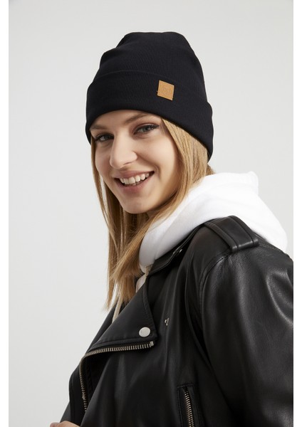 Kadın Genç Kız Siyah Şapka Bere - Spor, Rahat, %100 Pamuklu, El Yapımı, Yerli Üretim Farkı ile indirimleri
