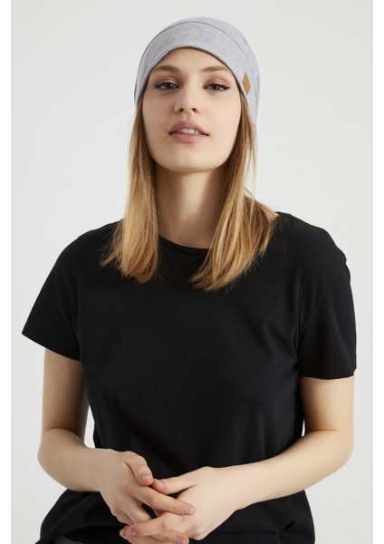 Kadın Gri, Ip Detaylı Trendy Özel Tasarım 4 Mevsim Şapka Bere -Ultra Yumuşak Doğal Penye Kumaş indirimleri