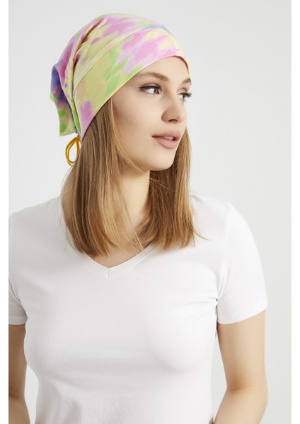 Kadın Batik,gökkuşağı Çokrenkli Ip Detaylı 4 Mevsim Şapka Bere -Ultra Yumuşak Doğal Penye Kumaş fırsatları