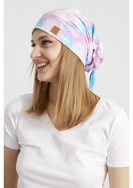 Kadın Batik, Aqua Çok Renkli Ip Detaylı 4 Mevsim Şapka Bere -Ultra Yumuşak Doğal Penye Kumaş fiyatları