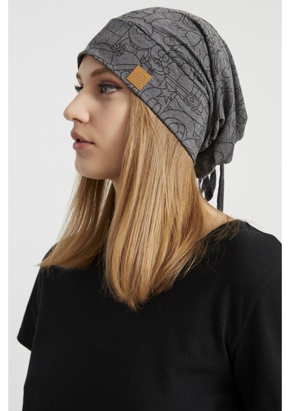 Kadın Füme Ip Detaylı Özel Tasarım 4 Mevsim Şapka Bere -Ultra Yumuşak Doğal Penye Kumaş modelleri