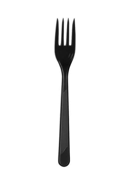Siyah Plastik 16 Kişilik Tabak Bardak Çatal Set
