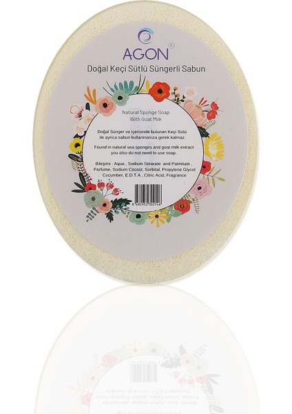 Doğal El Yapımı Keçi Sütü Sabunlu Vücut Duş Süngeri 125 gr