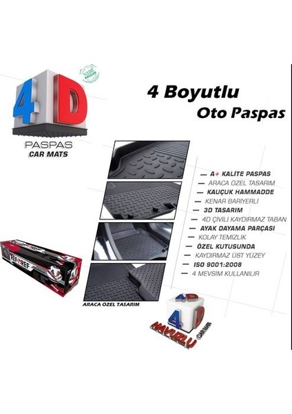 Honda Civic 2002-2007 Refref 4d Havuzlu Paspas + Bagaj Havuzu