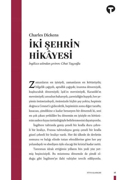 Iki Şehrin Hikayesi - Charles Dickens