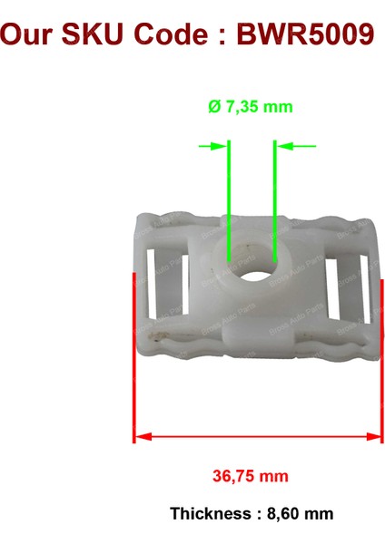 BWR5009 Renault Fluence İçin 4 Adet Pencere Regülatörü Sürgülü Mil Klipsi fiyatları