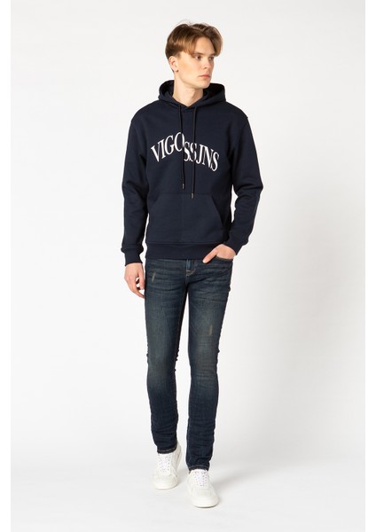 Vigoss Jeans Kapüşonlu  Baskılı  Erkek Sweatshirt 62047-30034