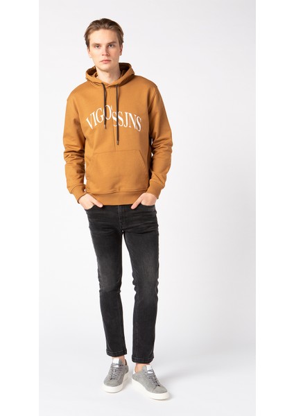 Vigoss Jeans Kapüşonlu  Baskılı  Erkek Sweatshirt 62047-30034