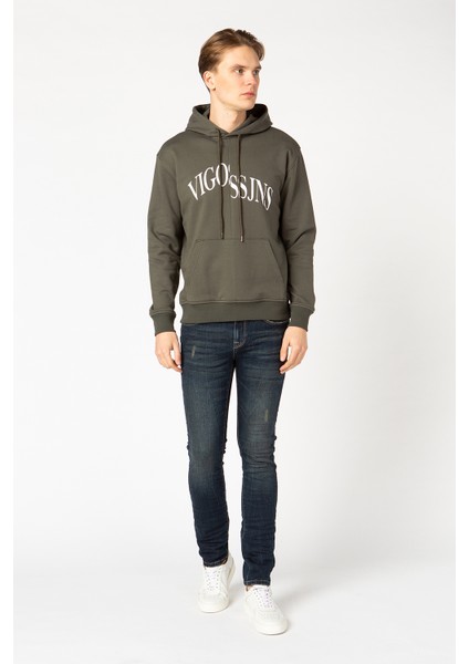 Vigoss Jeans Kapüşonlu  Baskılı  Erkek Sweatshirt 62047-30034