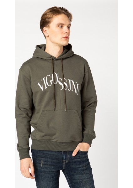 Vigoss Jeans Kapüşonlu  Baskılı  Erkek Sweatshirt 62047-30034