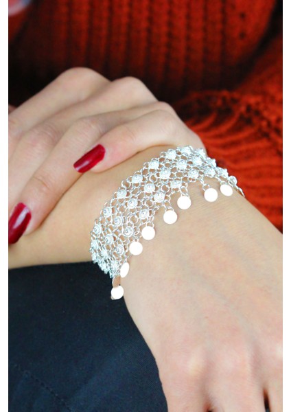 Üç Sıra Kişniş Midyat Gümüş Bileklik