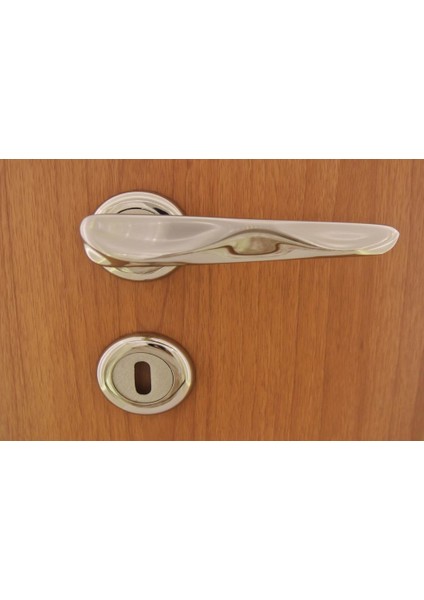 Roma Nikel Saten Rozetli Kapı Kolu Oda