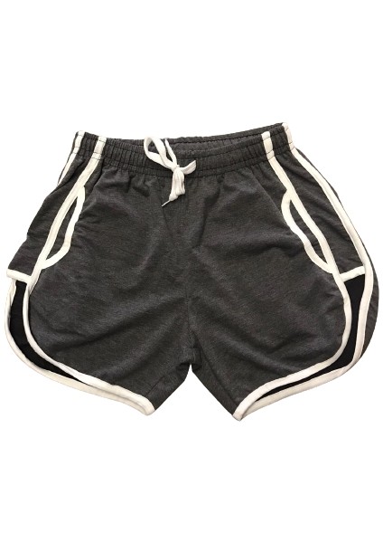 Kadın Gri Pamuklu Günlük Şort Cepli