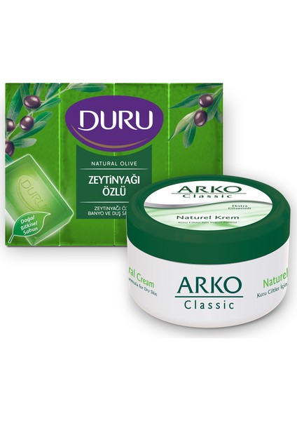 Zeytinyağlı Sabun 4X150GR ve Arko Classic Naturel Krem 300ML