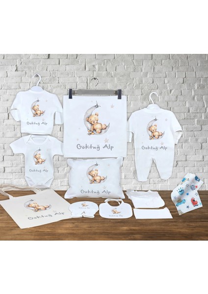 Bebeğinizin Ismine Özel Hazırlanan 13 Parça Hastane Çıkışı Seti