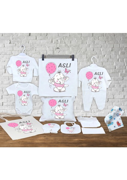 Bebeğinizin Ismine Özel Hazırlanan 13 Parça Hastane Çıkışı Seti