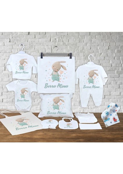Bebeğinizin Ismine Özel Hazırlanan 13 Parça Hastane Çıkışı Seti