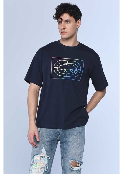 Ecko Unltd Edwards Lacivert Erkek Bisiklet Yaka Tshirt