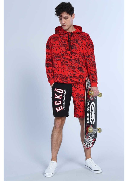 Ecko Unltd Soul Siyah Erkek Graffiti Baskılı, Parçalı Şort fiyatları