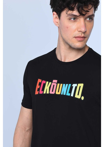 Ecko Unltd Tobın Siyah Erkek Bisiklet Yaka Tshirt
