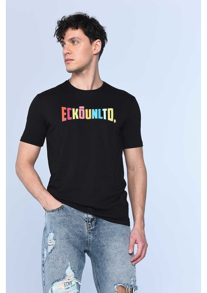 Ecko Unltd Tobın Siyah Erkek Bisiklet Yaka Tshirt