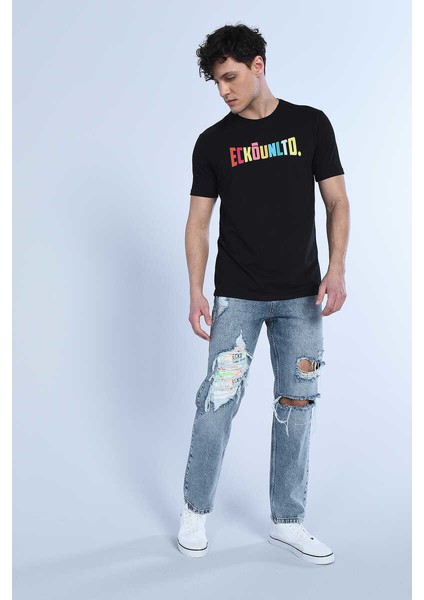 Ecko Unltd Tobın Siyah Erkek Bisiklet Yaka Tshirt