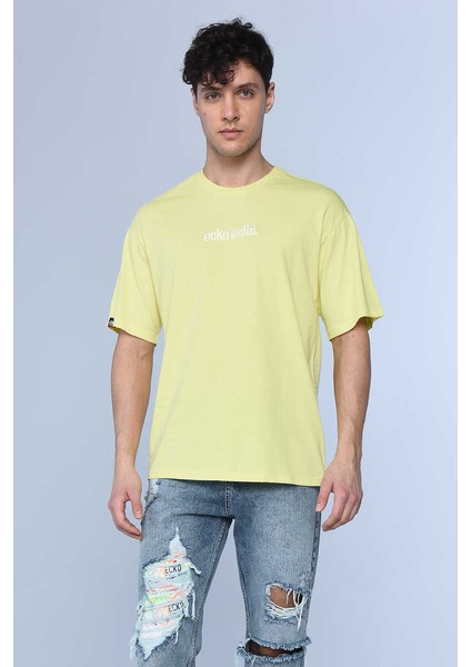 Ecko Unlimited Bisiklet Yaka Sarı Nakışlı Erkek T-Shirt