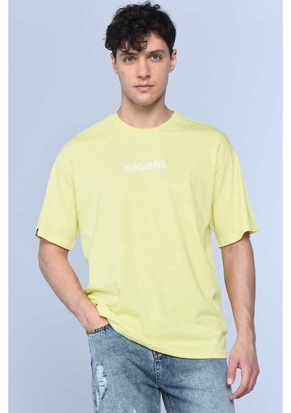 Ecko Unlimited Bisiklet Yaka Sarı Nakışlı Erkek T-Shirt fiyatları
