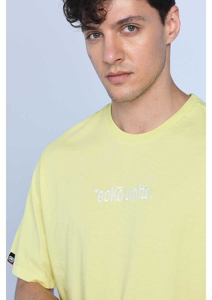 Ecko Unlimited Bisiklet Yaka Sarı Nakışlı Erkek T-Shirt modelleri
