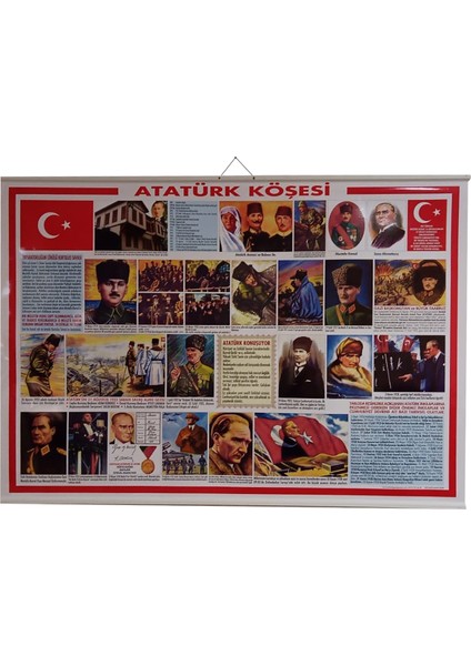 Atatürk Köşesi Levhası Askılı ve Çıtalı 70 x 100 cm