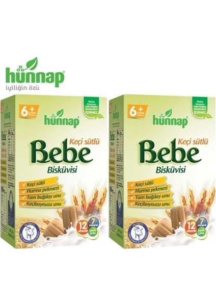 Hunnap Bebe Bisküvisi Keçi Sütlü 400 gr x 2 Adet