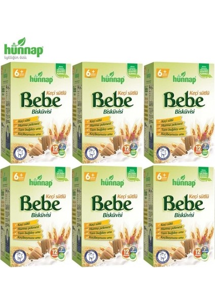 Hunnap Bebe Bisküvisi Keçi Sütlü 400 gr x 6 Adet