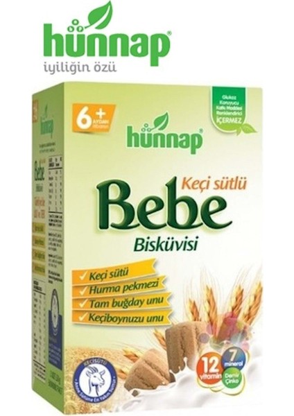 Hunnap Bebe Bisküvisi Keçi Sütlü 400 gr x 6 Adet fiyatları
