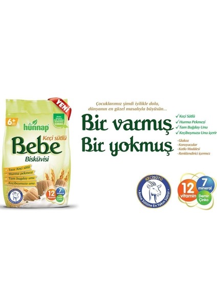 Hunnap Bebe Bisküvisi Keçi Sütlü 400 gr x 6 Adet fırsatları