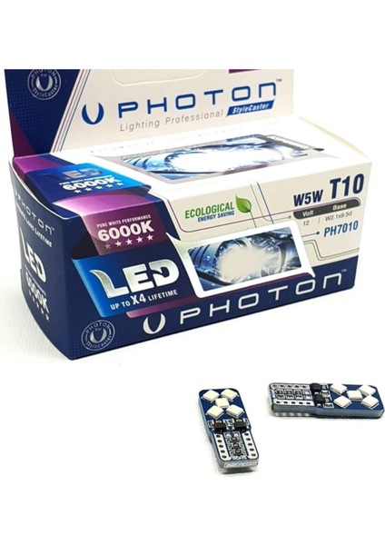 T10 W5W 12V Beyaz LED PH7010 (2 Adet)