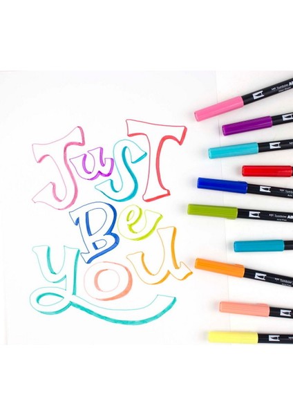 Ab-T Dual Brush Pen 10 Renk Grafik Kalem Seti Retro Retro Renkler modelleri