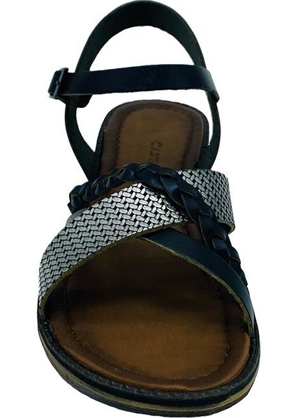 R10015 Siyah Kadın Sandalet modelleri