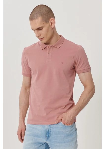 WRANGLER Erkek Gül Kurusu Regular Fit Polo Yaka T-Shirt