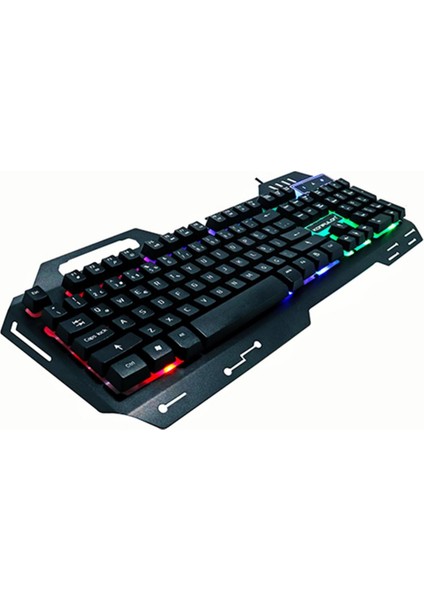 V1 RGB Işıklı Metal Yüzey Türkçe Q Kablolu Gaming Klavye