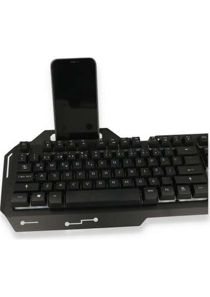V1 RGB Işıklı Metal Yüzey Türkçe Q Kablolu Gaming Klavye