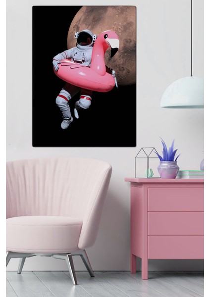 Canvas Pembe Astronot Tablo 0021